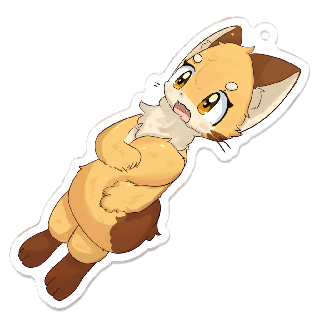 (旧デザイン)自分のしっぽを抱いてもふもふしているカテラくんのアクリルキーホルダー