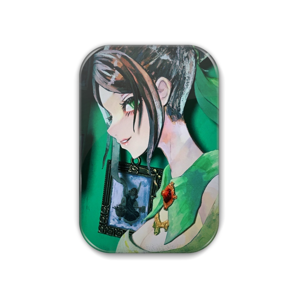 花緑青の貴婦人の缶バッジ