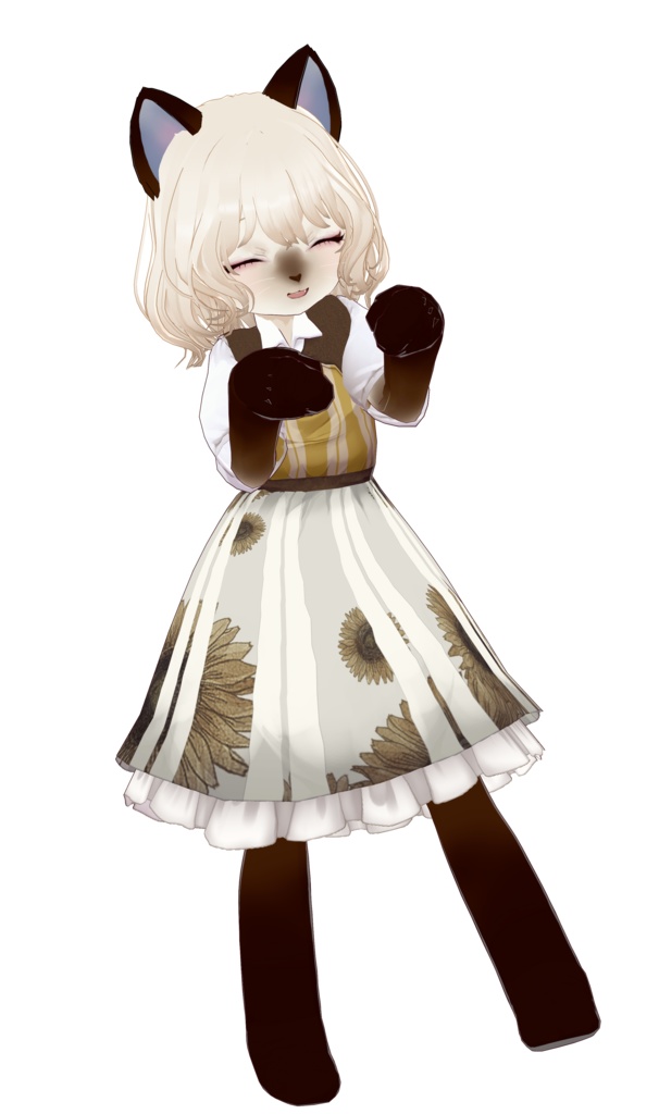 シャムネコもどきのルン【オリジナル3Dモデル】