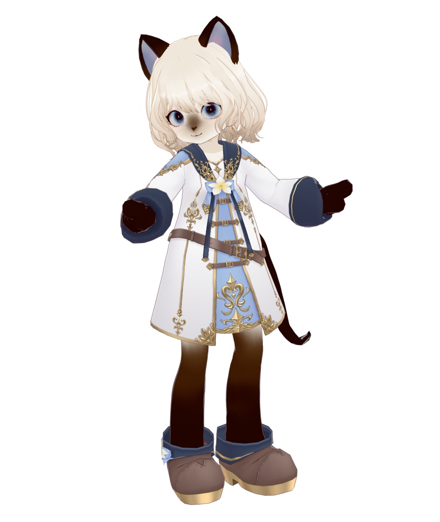 シャムネコもどきのルン【オリジナル3Dモデル】