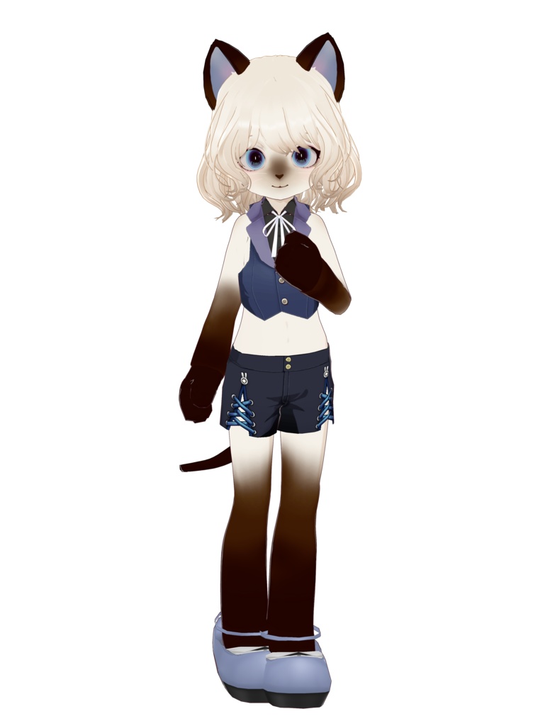 シャムネコもどきのルン【オリジナル3Dモデル】