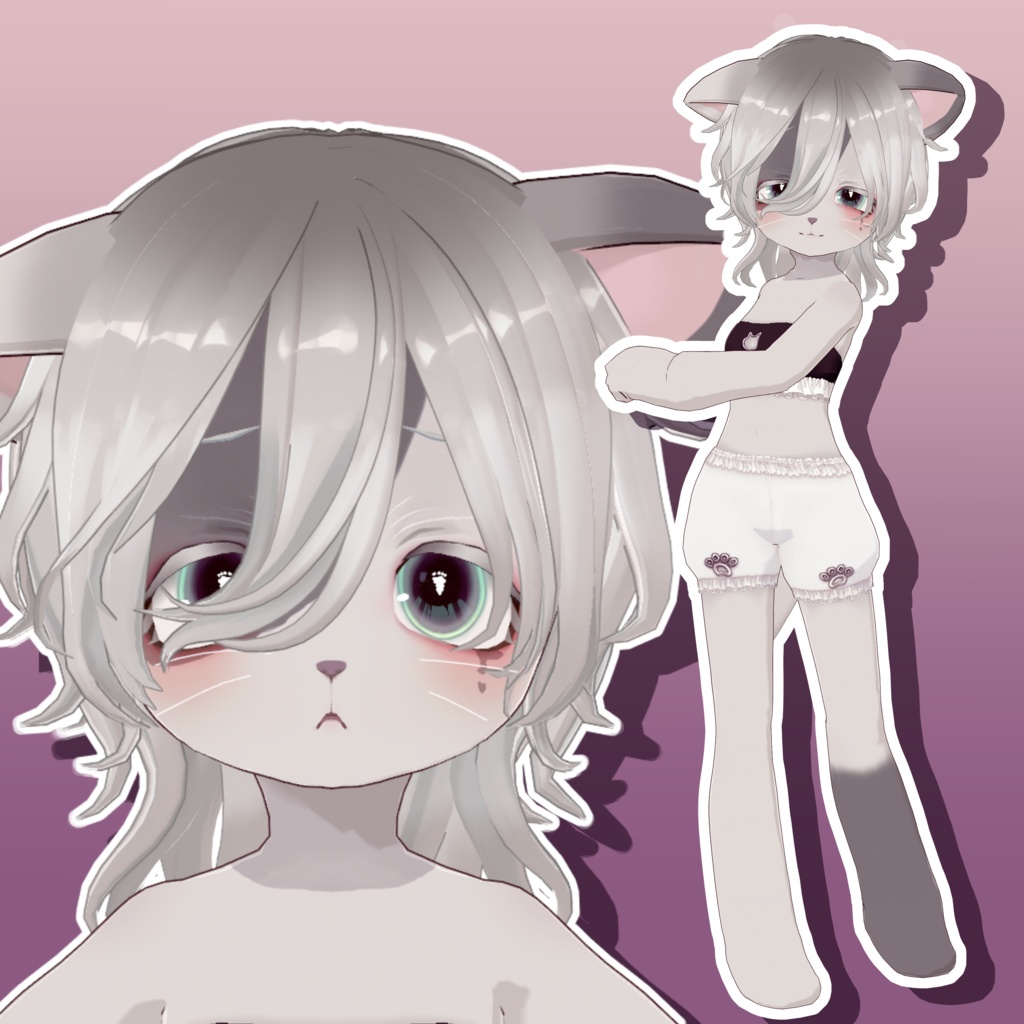 しょんぼりにゃんこのソフィア【オリジナル3Dモデル】