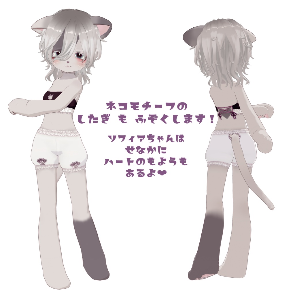 しょんぼりにゃんこのソフィア【オリジナル3Dモデル】