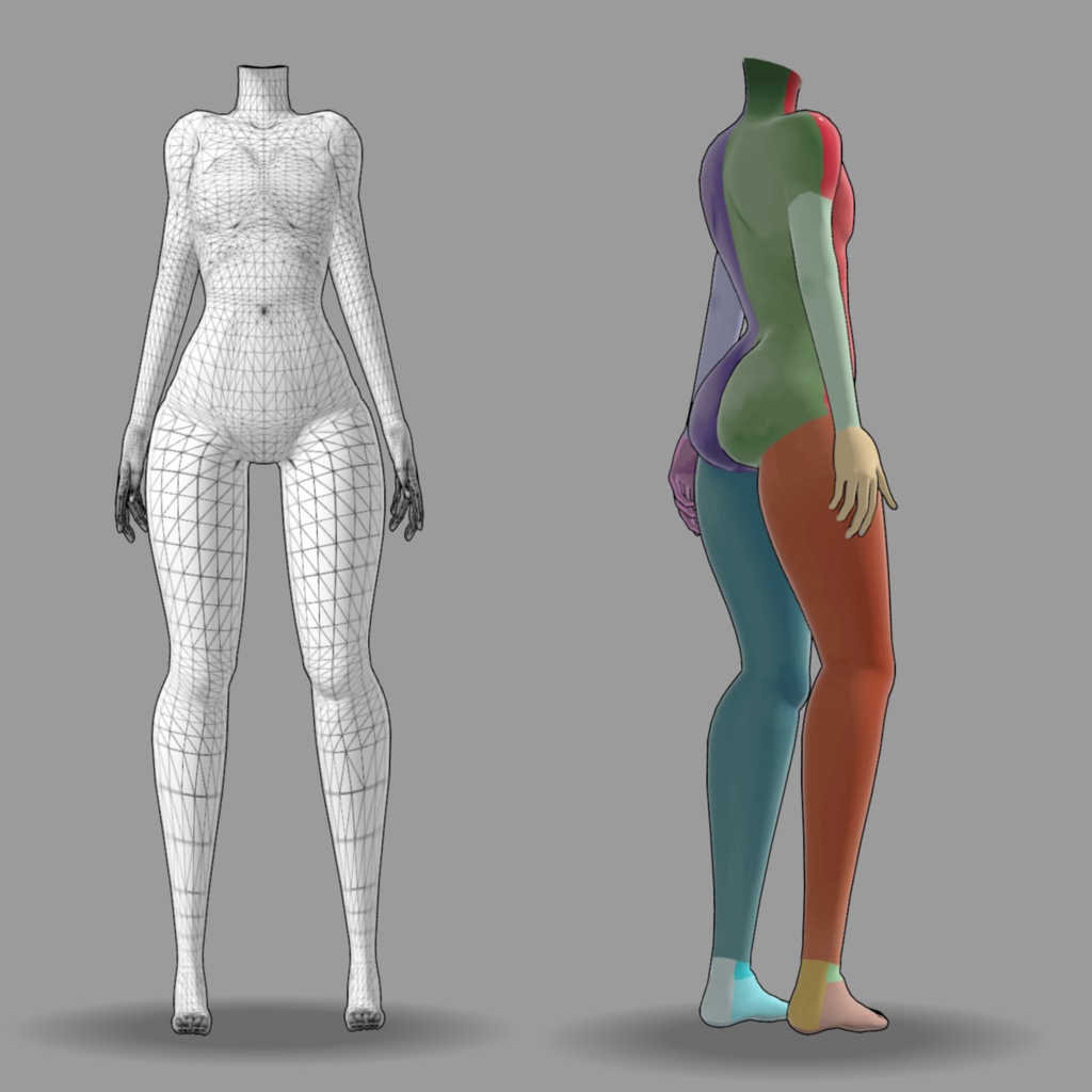 【3Dアバター素体】中性ボディ素体【改変・商用利用可】【成海の創作部屋共通素体】