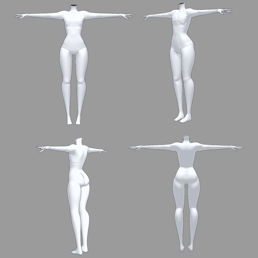【3Dアバター素体】中性ボディ素体【改変・商用利用可】【成海の創作部屋共通素体】