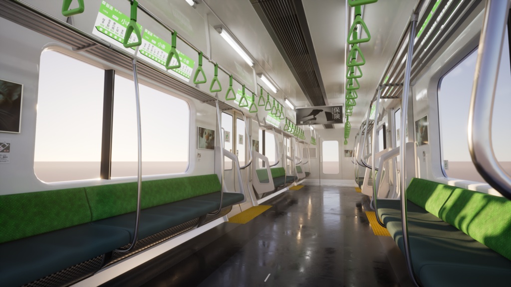 日本の電車車内 3Dアセット / シネマティック / Unreal Engine 5対応