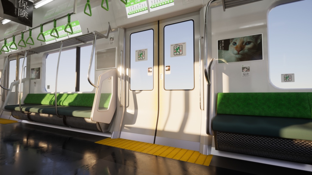 日本の電車車内 3Dアセット / シネマティック / Unreal Engine 5対応