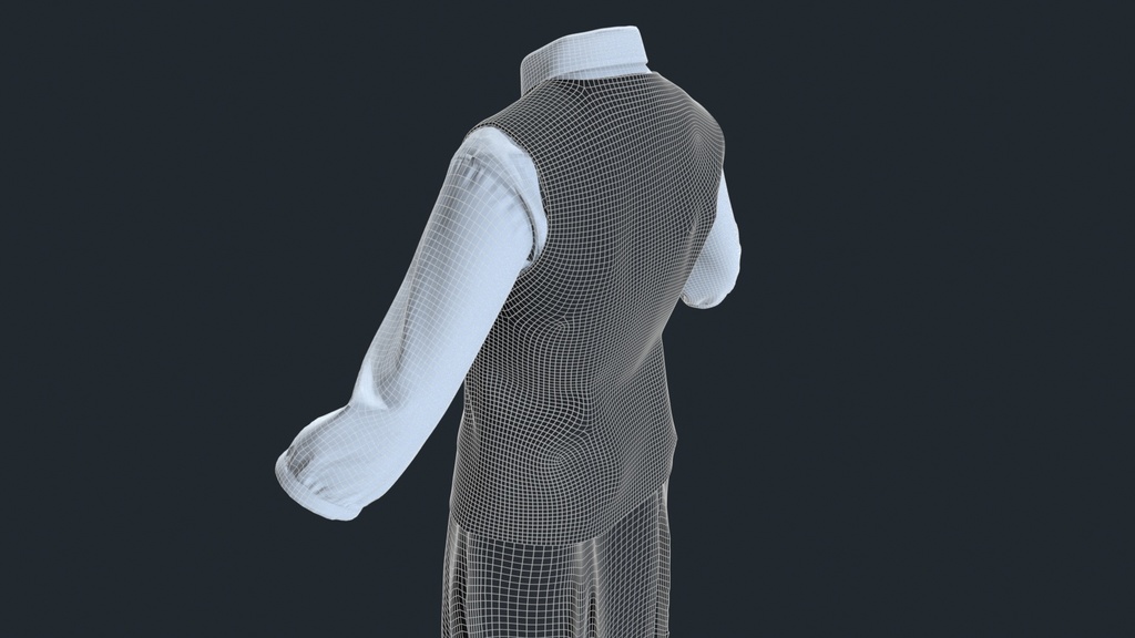 女性用オフィス制服 3Dアセット / 日本風 / 高品質PBR