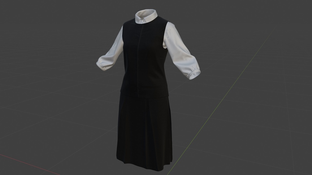 女性用オフィス制服 3Dアセット / 日本風 / 高品質PBR