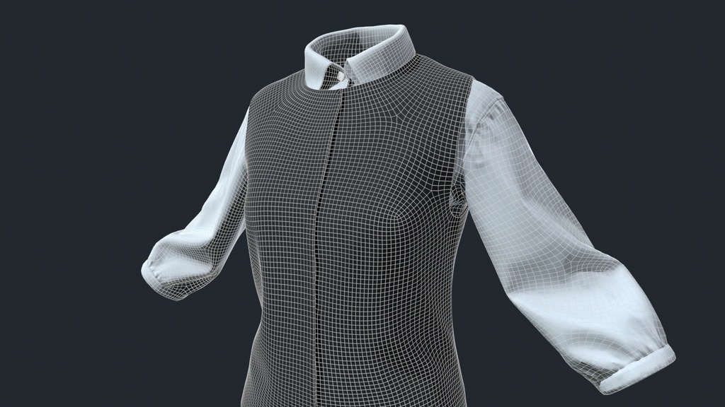 女性用オフィス制服 3Dアセット / 日本風 / 高品質PBR