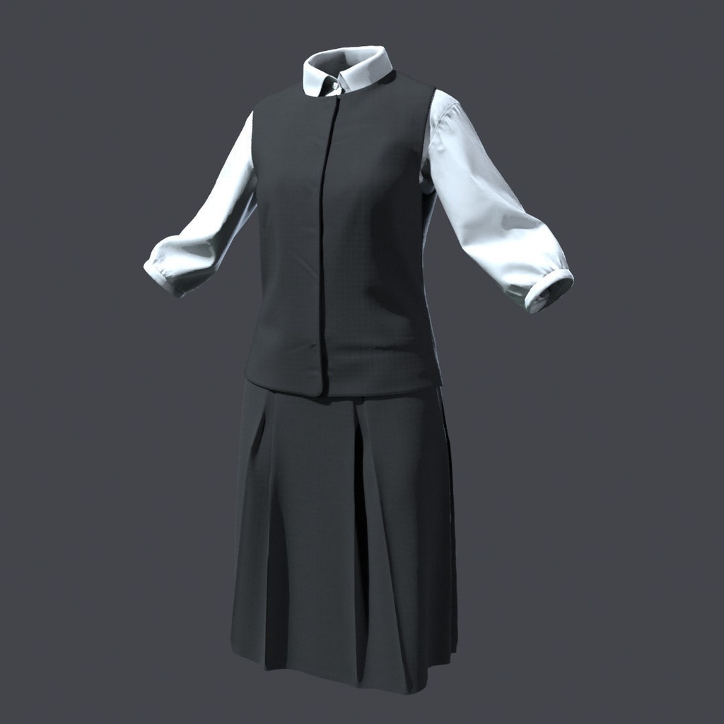 女性用オフィス制服 3Dアセット / 日本風 / 高品質PBR