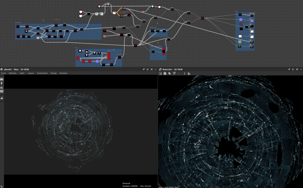 割れたガラス 【Substance】