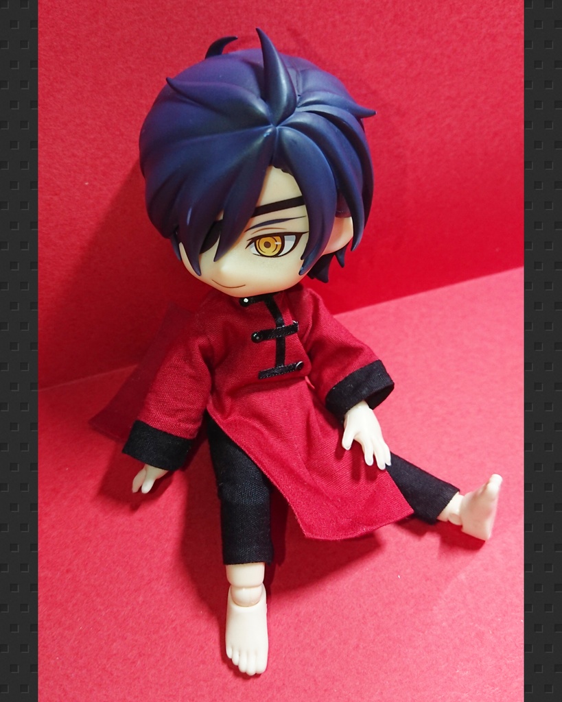 アオザイ風セット オビツ11(白・黒・赤)