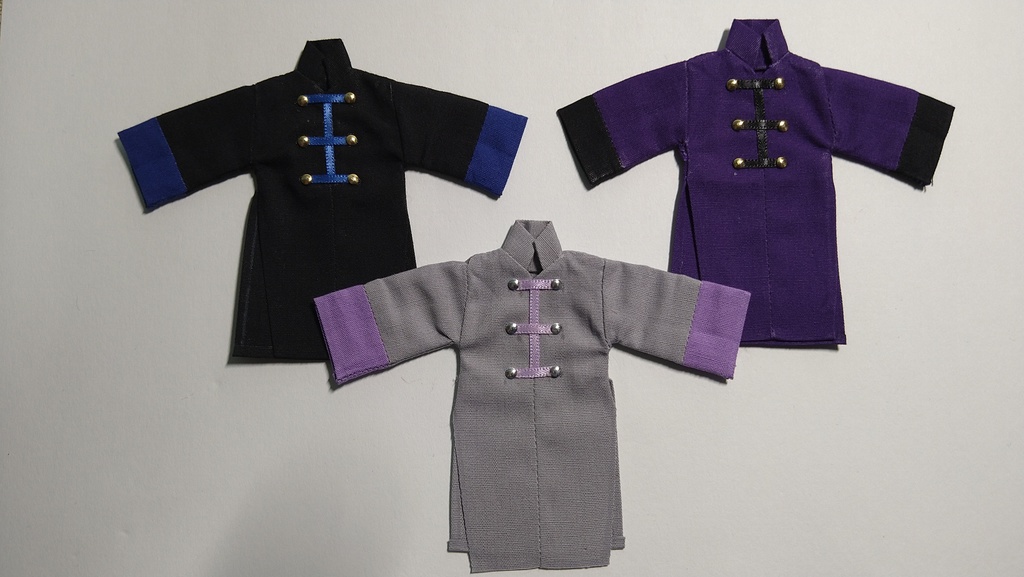 アオザイ風セット(黒×青・紫・グレー)