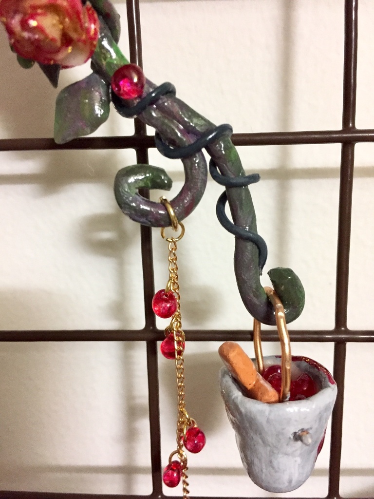 ペイントローズのイヤーフック(両耳兼用)