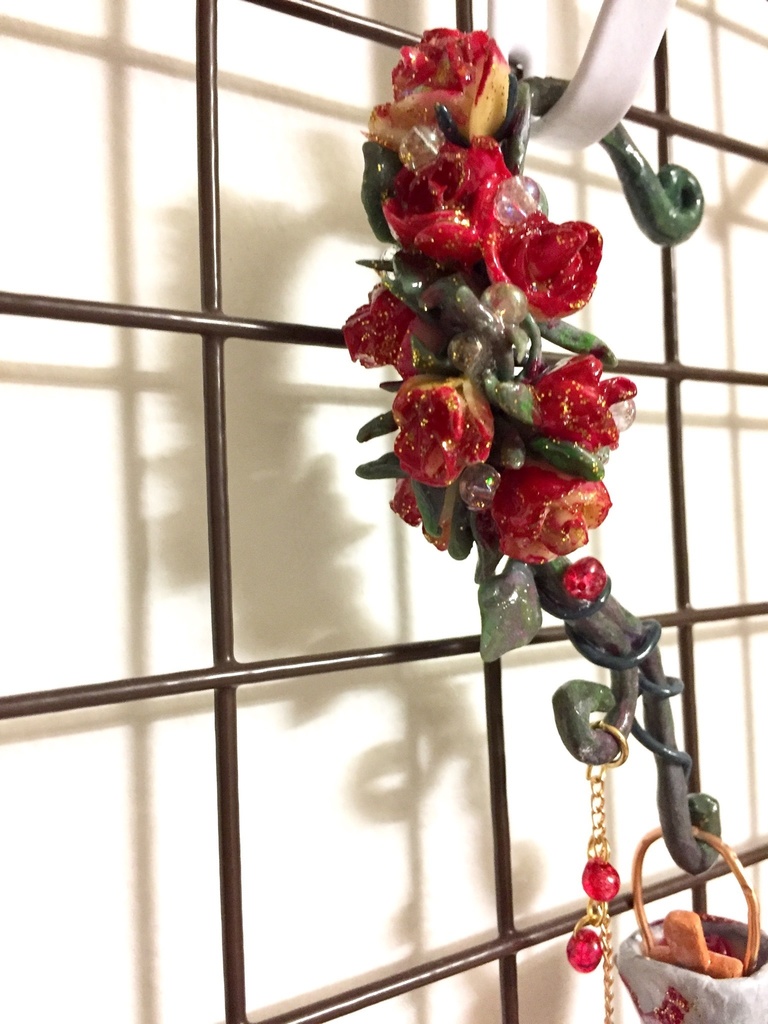 ペイントローズのイヤーフック(両耳兼用)