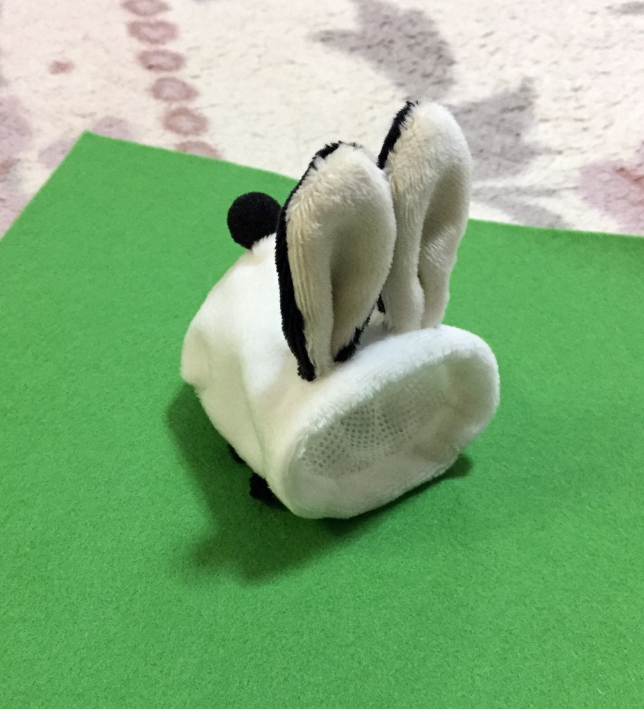 【受注生産】もちもちマスコットミニ用着ぐるみ・うさちゃん(白黒) うさぎ きぐるみ