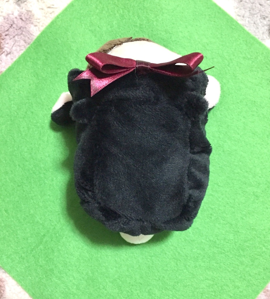 【受注生産】もちもちマスコット用着ぐるみ・うさちゃん(黒×ボルドーリボン) うさぎ きぐるみ