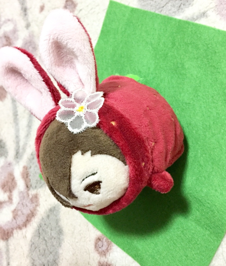 【受注生産】もちもちマスコット用着ぐるみ・いちごうさちゃん(ワインレッド) うさぎ 苺