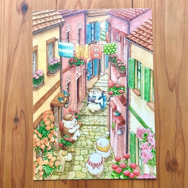 A4イラスト「写真家くまの旅」