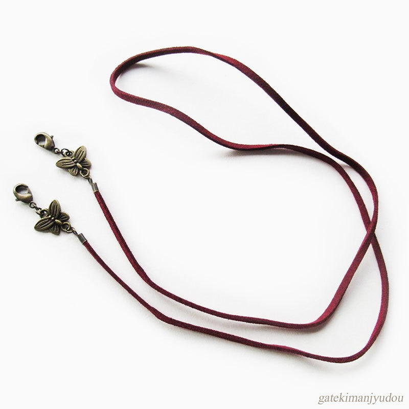 蝶々のマスクストラップ/バーガンディー