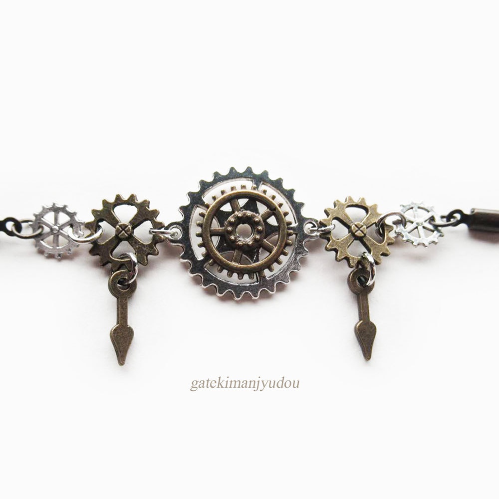 歯車達のレザーブレスレット【長さ変更可】