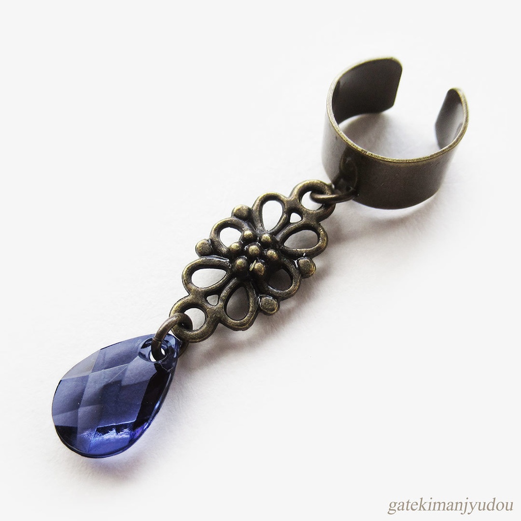 アンティーク調イヤーカフ/ダークインディゴ