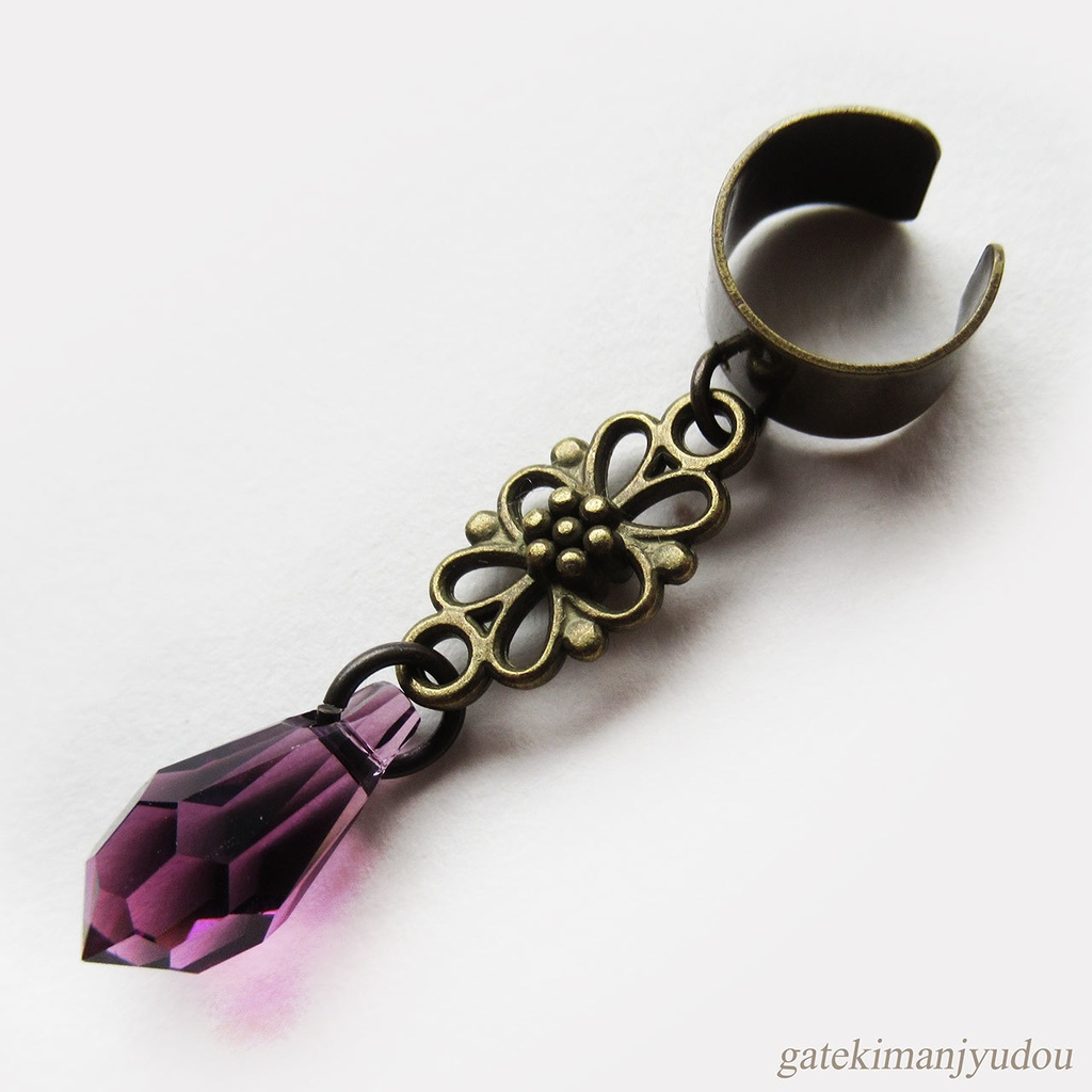 アンティーク調イヤーカフ/紫or青