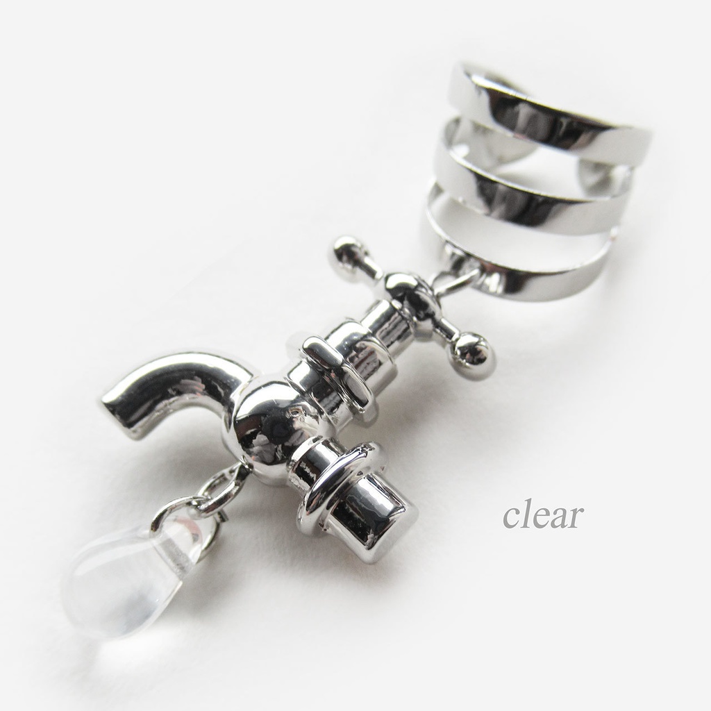 蛇口イヤーカフ/ブルーorクリア