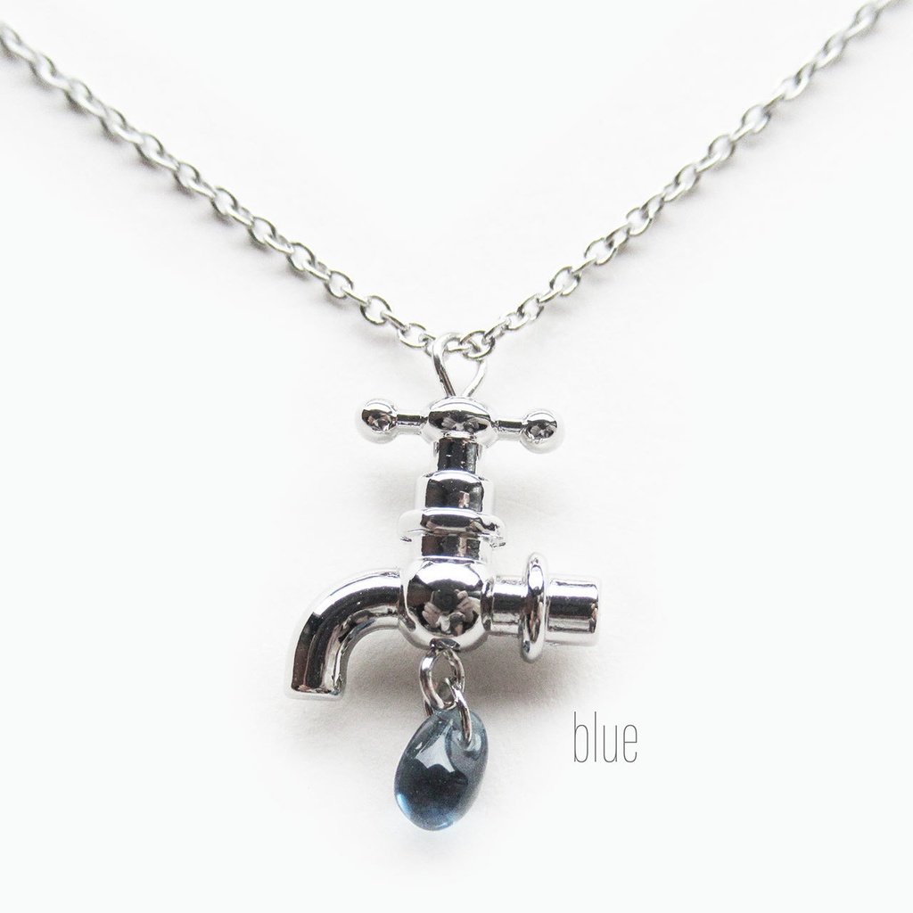 蛇口ネックレス/クリアorブルー【長さ変更可】