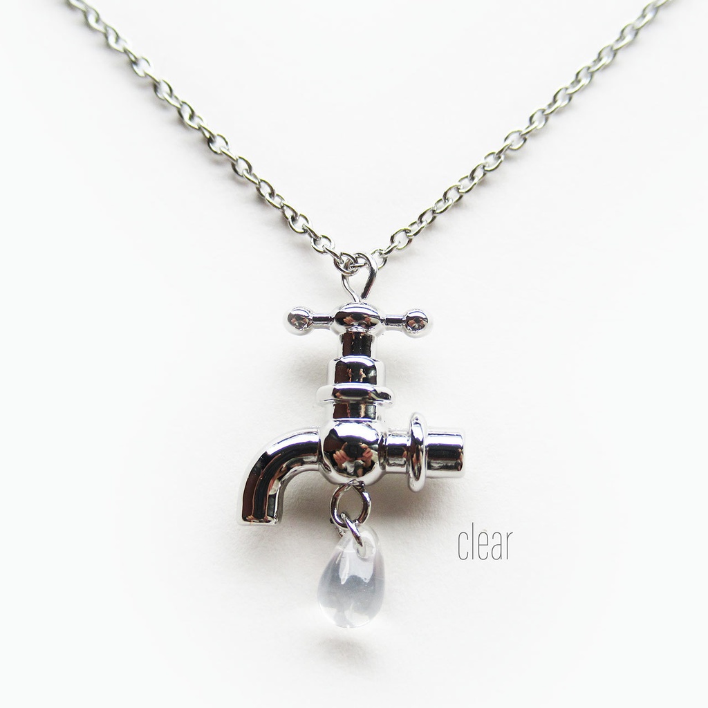 蛇口ネックレス/クリアorブルー【長さ変更可】