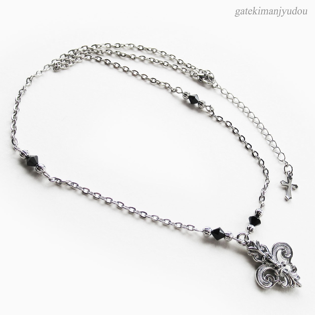 百合の紋章◆ネックレス【長さ変更可】〈ビースの色変更可〉