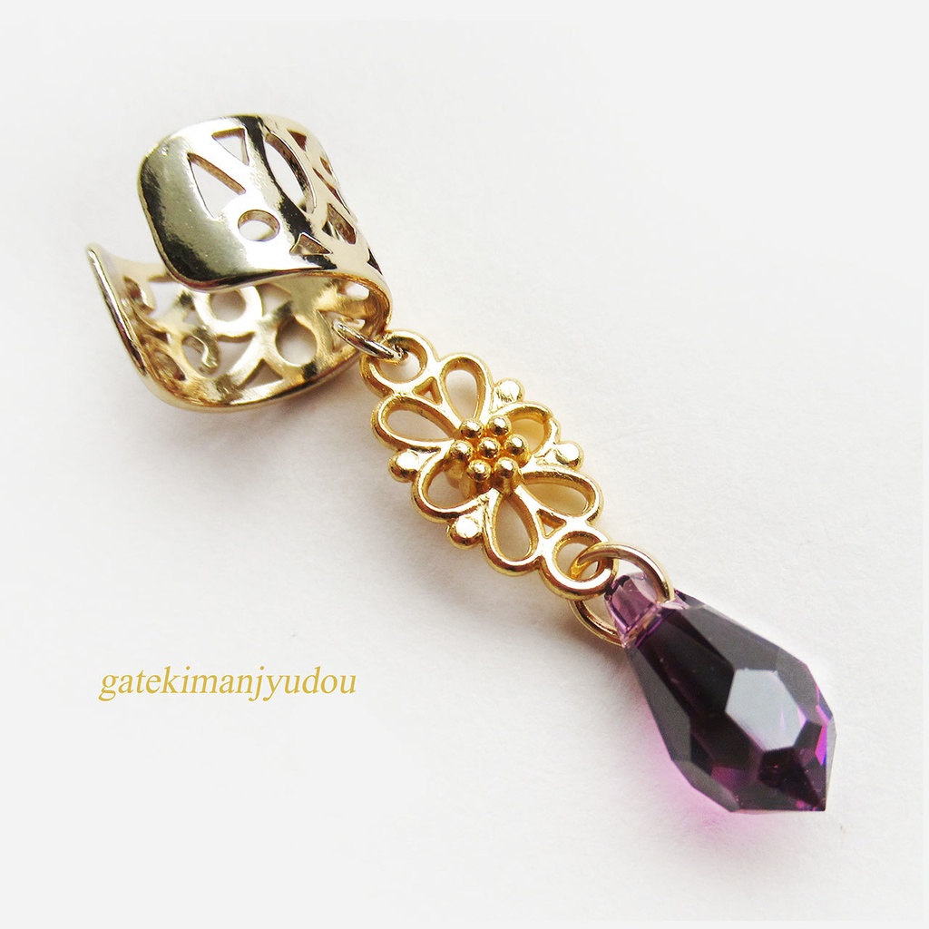 透かしイヤーカフ/パープル