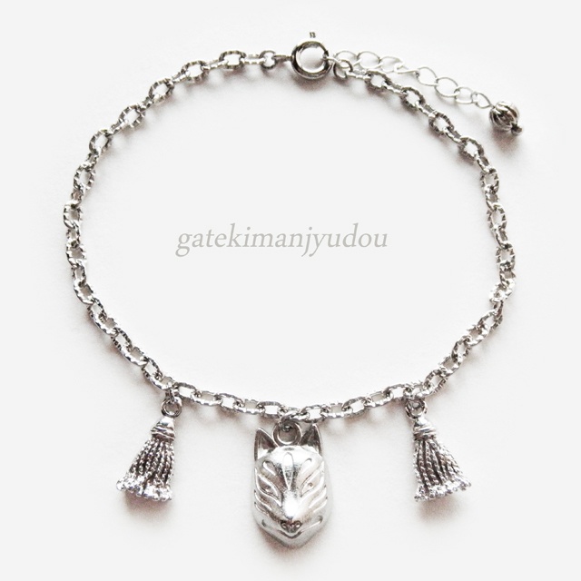 狐面のブレスレット【長さ変更可】