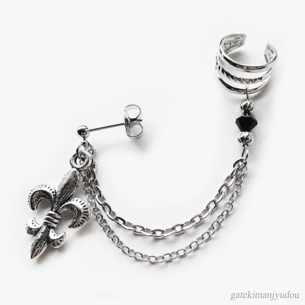 百合の紋章のピアス&イヤーカフ【イヤリング等パーツ変更可】