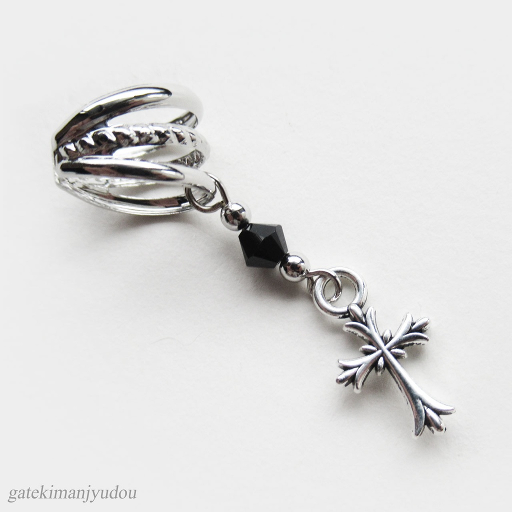 〈7色から選べる〉十字架イヤーカフ