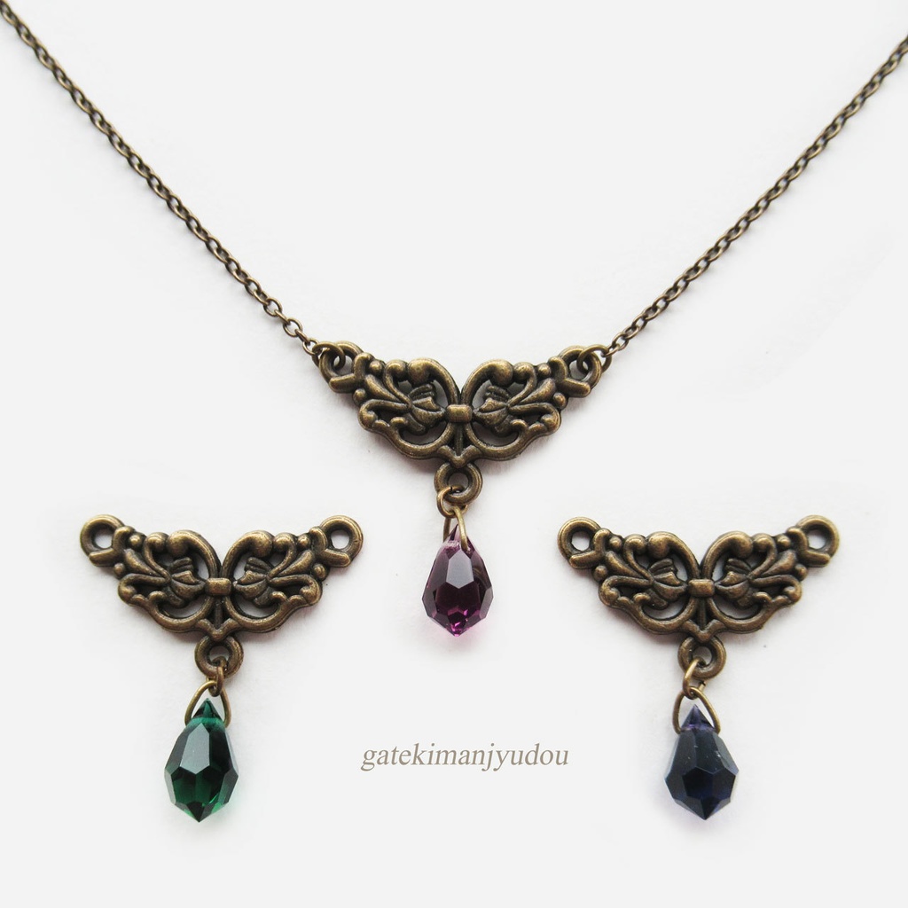 選べる3カラー◆アンティーク調ネックレス【長さ変更可】