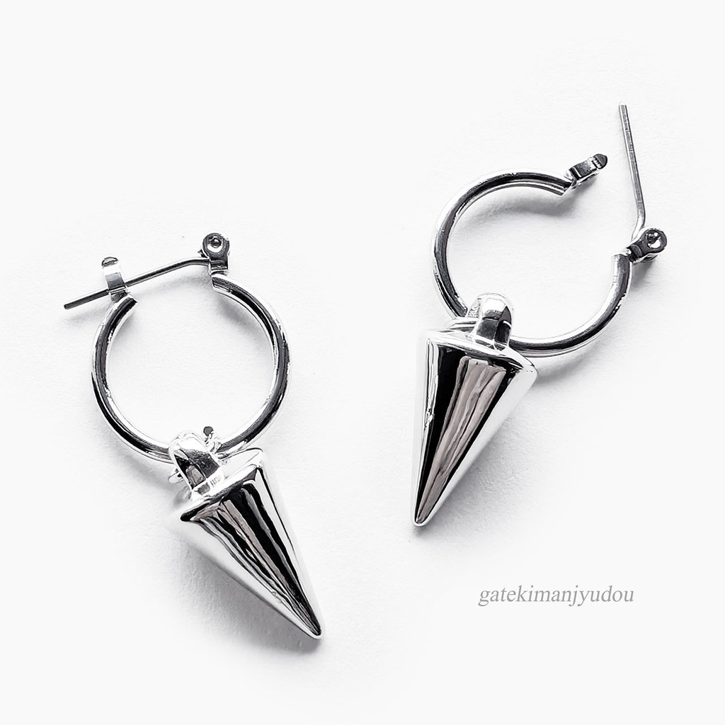 スパイク▽チタンフープピアス