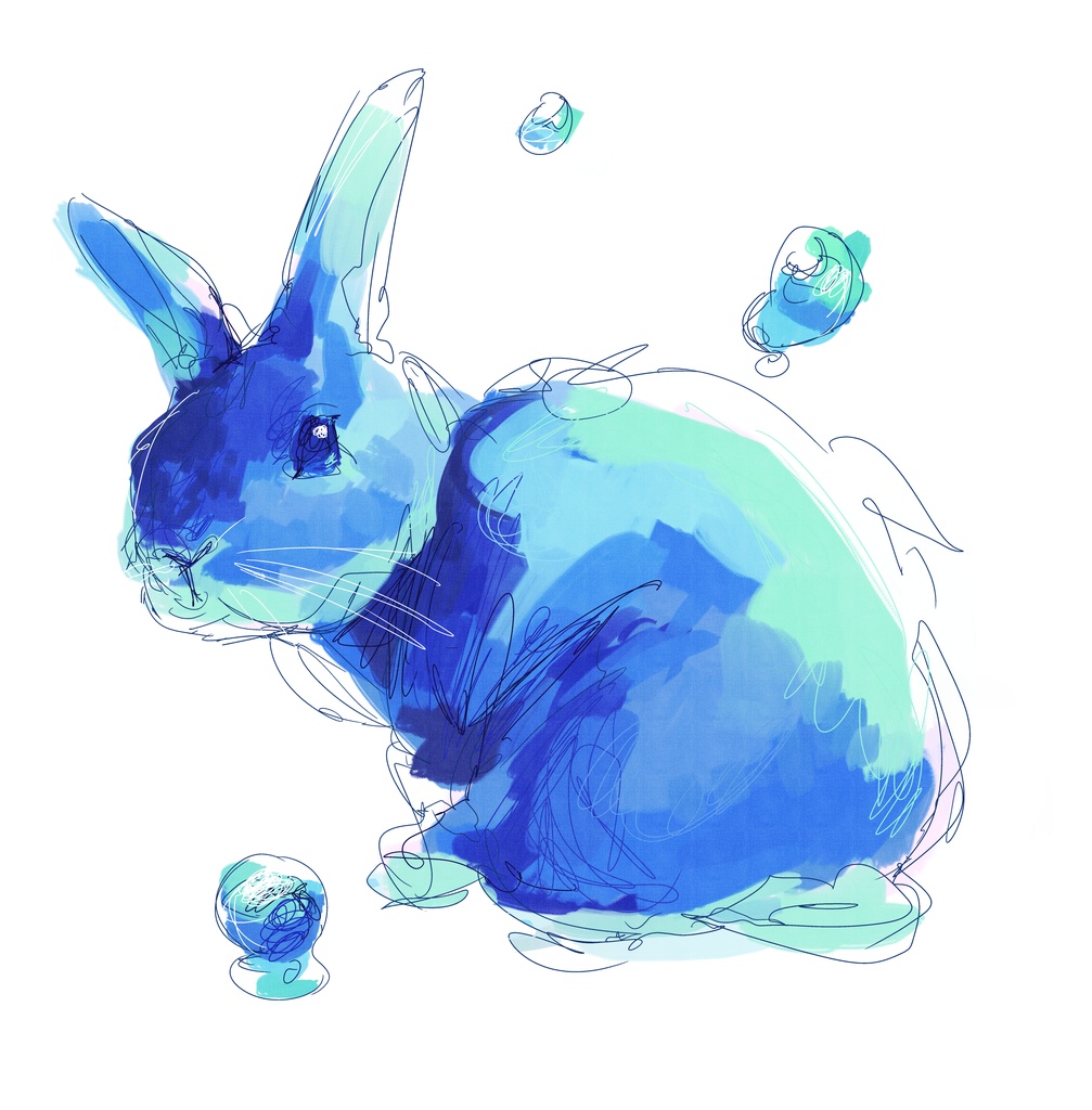 虹色うさぎ フルグラフィックTシャツ