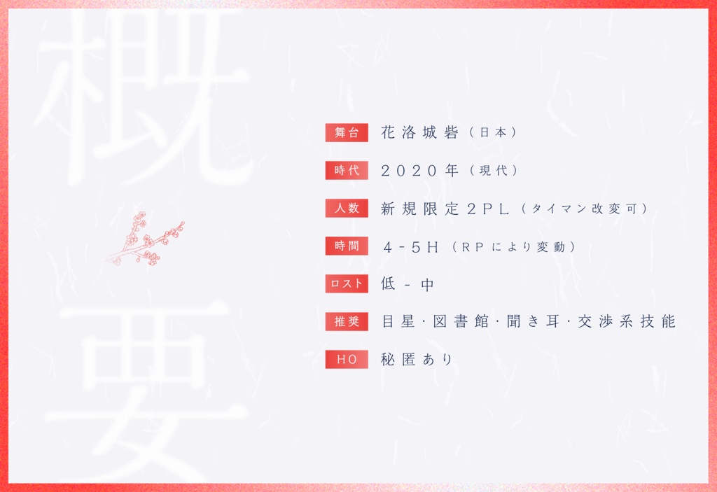 CoCシナリオ「彼岸に白妙」 SPLL:E109918