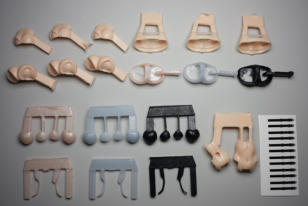 プラモデル　MSG body 3 Color Lingerieセット(ASRA用) 「メガミデバイス」 改造キットシリーズNo.27 ディティールアップパーツ(カラーレジンキャストキット) MSG body 3 Color Lingerieセット (Skin 選択) - MUSCUTO SHOP