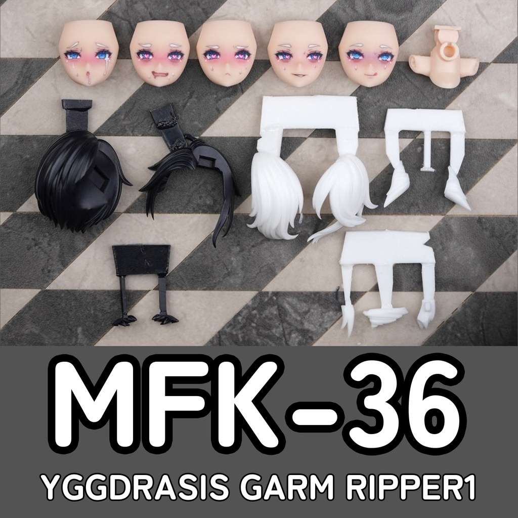 [MFK-36] フェイスパーツセット (カラープリント 完成品) YGGDRASIS GRAM RIPPER用(Skin A)