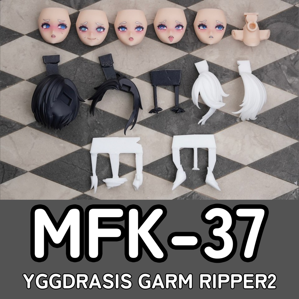 [MFK-37] フェイスパーツセット (カラープリント 完成品) YGGDRASIS GRAM RIPPER用(Skin A)