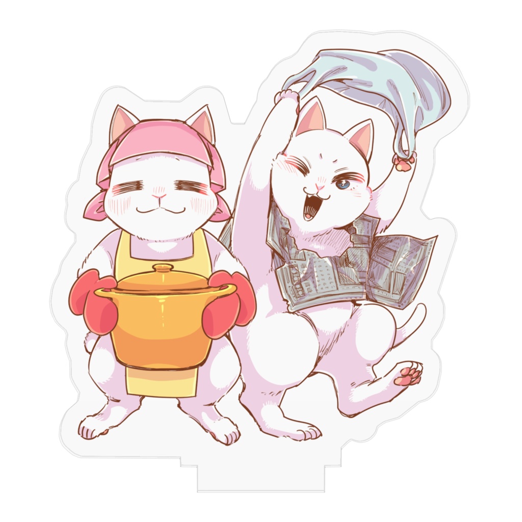 5匹のできるネコ（コットン、白）