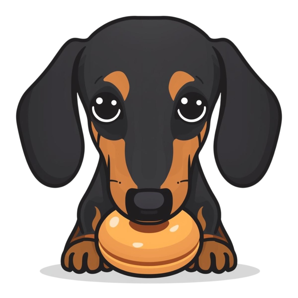 🐾 ミニチュアダックスフンドの日常シリーズ・フラットイラスト風クリップアート(全12種類・PNG形式・背景透過)🐾