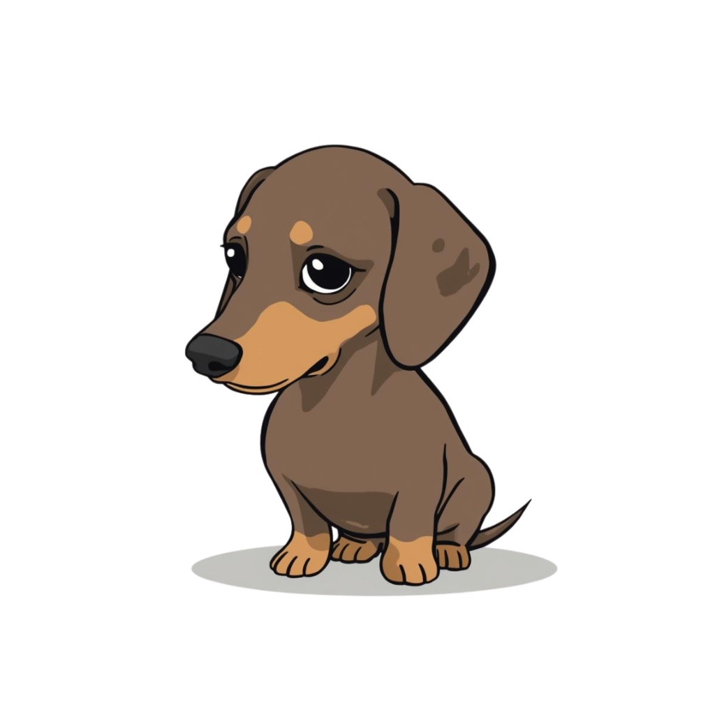 🐾 ミニチュアダックスフンドの日常シリーズ・フラットイラスト風クリップアート(全12種類・PNG形式・背景透過)🐾