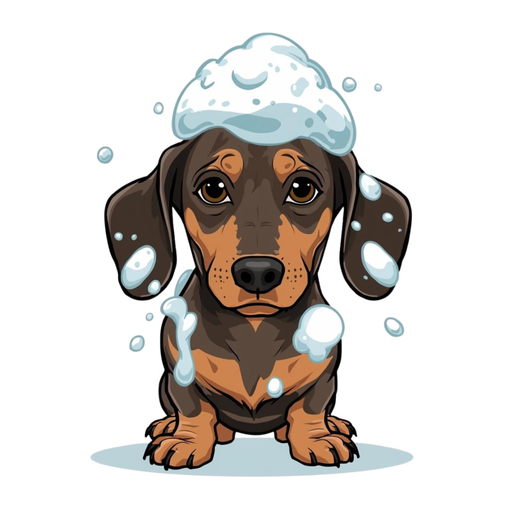 🐾 ミニチュアダックスフンドの日常シリーズ・フラットイラスト風クリップアート(全12種類・PNG形式・背景透過)🐾