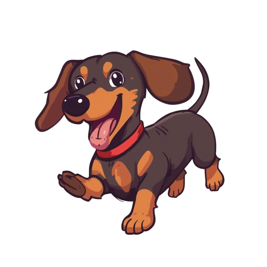 🐾 ミニチュアダックスフンドの日常シリーズ・フラットイラスト風クリップアート(全12種類・PNG形式・背景透過)🐾