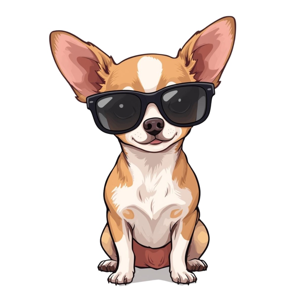 🐾 チワワのコミカルで可愛いクリップアート(全12種類・PNG形式) 🐾