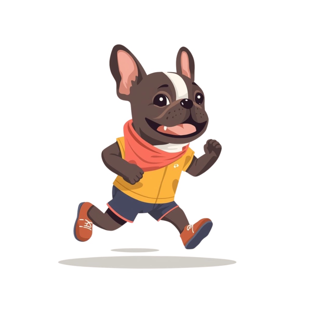 🐾フレンチブルドッグ擬人化シリーズ・フラットイラスト風クリップアート(全12種類・PNG形式・背景透過)🐾